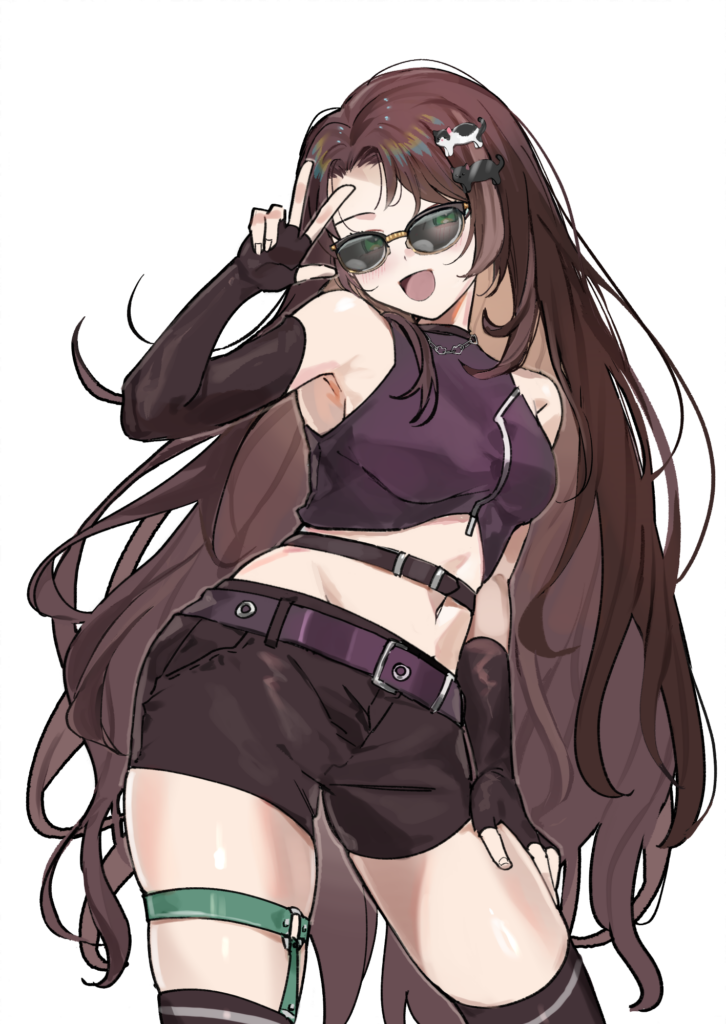 Art of Sima giving a peace sign pose to the viewer